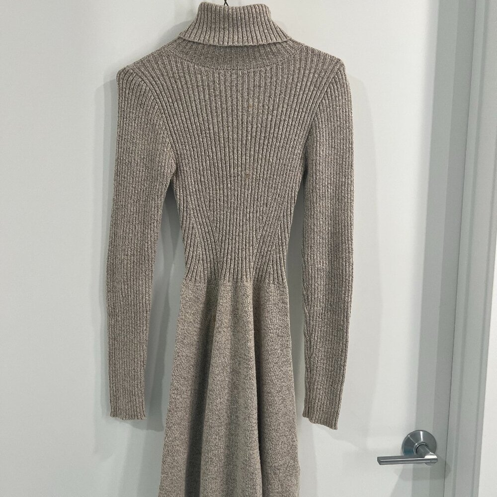 Abercrombie & Fitch Gray Ribbed Turtleneck Sweater Mini Dress